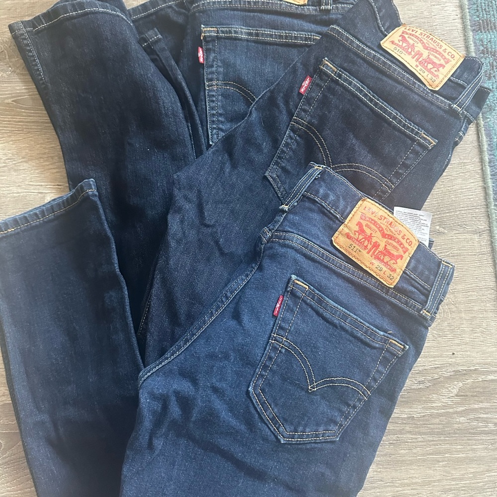 Levi's Young Men's Dark Indigo Straight Jeans
